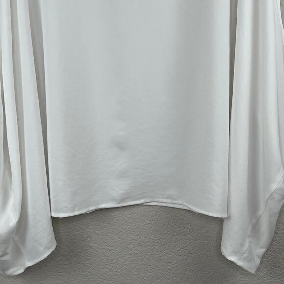Patrizia Luca White Slouchy Oversized Tunic Top Cape Sharkbite Hem Blouse OS NWT - Picture 8 of 10